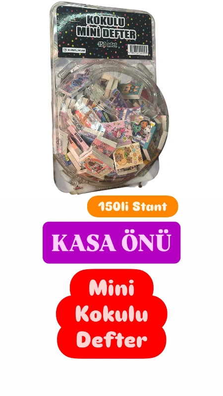 KASA ÖNÜ MİNİ KOKULU KİTAPLAR TREND KARAKTER / 150Lİ STANT